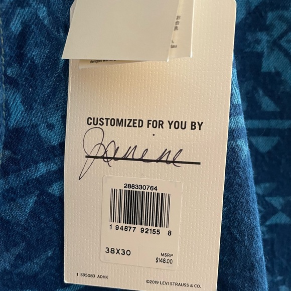 Levis 511 customized (new) jeans indigo color never worn w/ tags 38x30 slim fit. - Picture 7 of 12